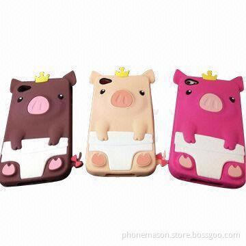 Lovely Pig Shape TPU Protective Cases for iPhone4 4s